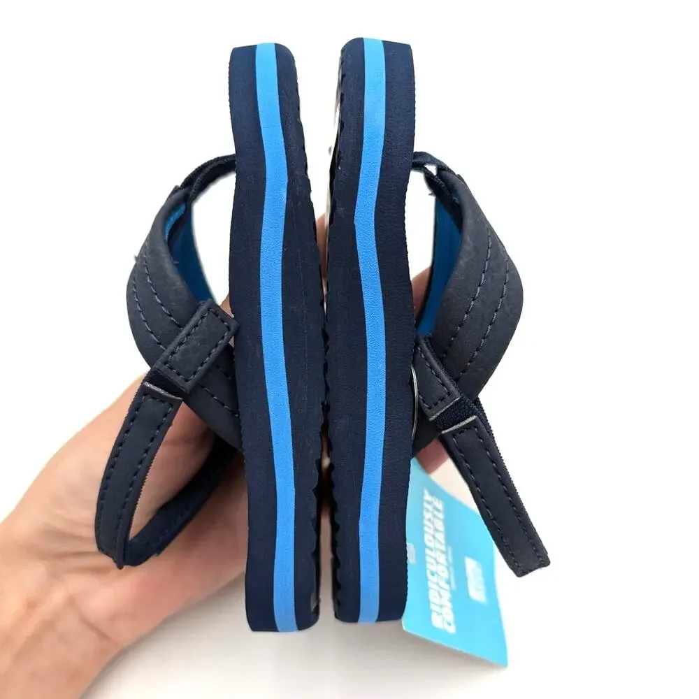Reef Little Ahi Flip Flops Sandals Kids' Deep Sea Stripes Size US7 EU23